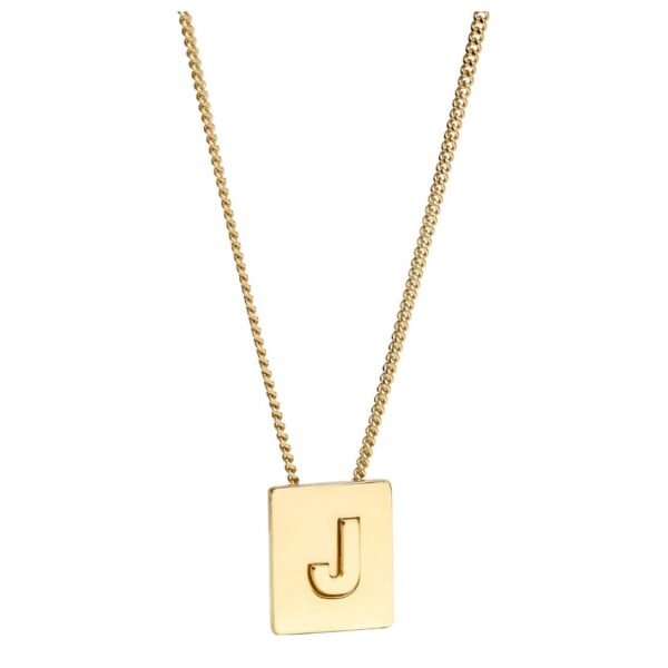 CELINE ALPHABET J NECKLACE IN BRASS WITH GOLD FINISH