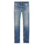 SAINT LAURENT SLIM FIT JEANS IN HYDRANGEA BLUE DENIM