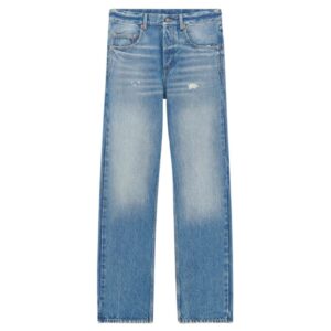 SAINT LAURENT LONG EXTREME BAGGY JEANS IN LAKE MEDIUM BLUE DENIM