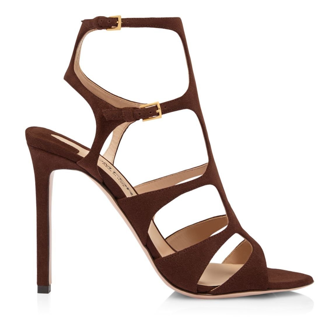 TOM FORD SUEDE LEATHER PARADIS SANDAL DARK WHISKY