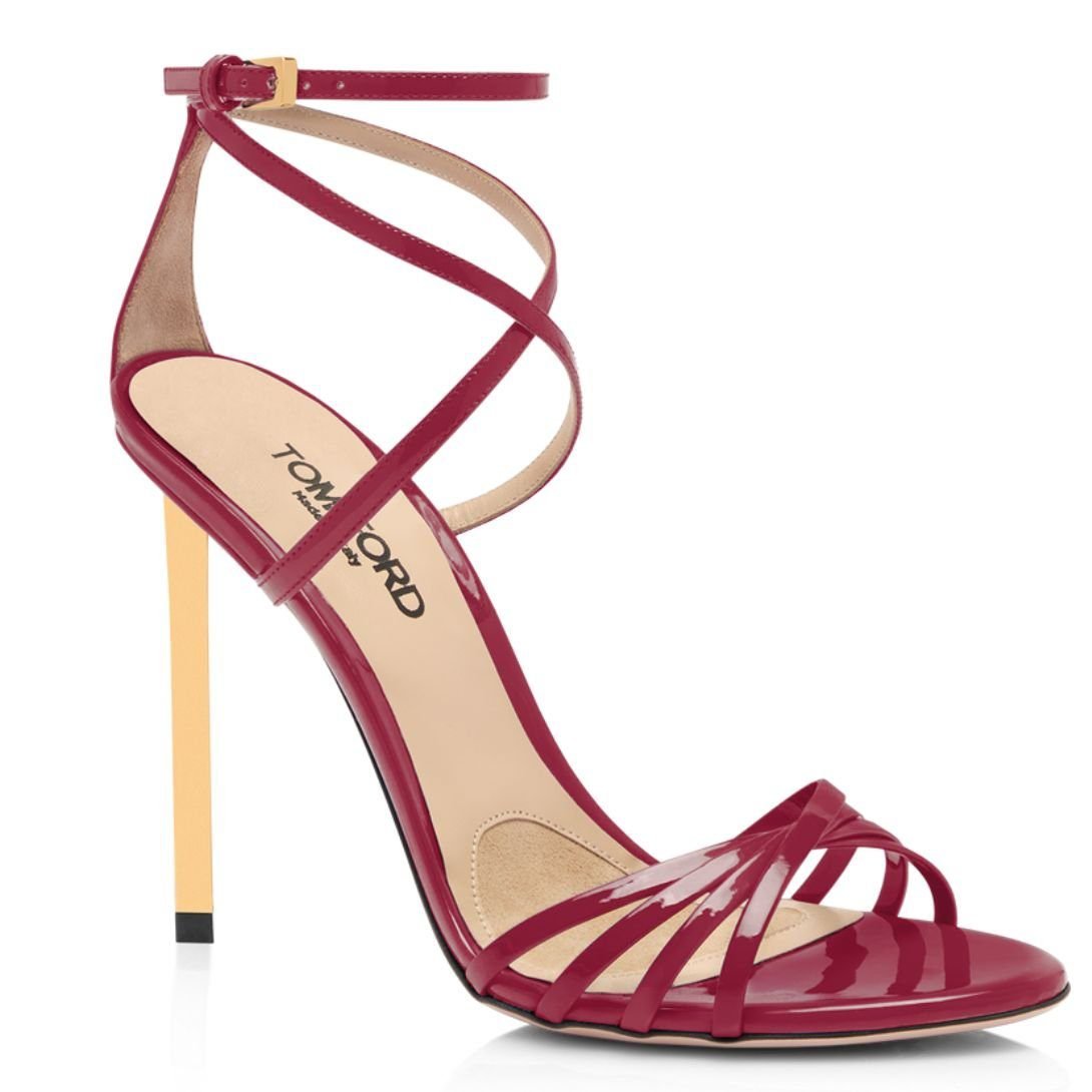 TOM FORD PATENT LEATHER IDA SANDAL RASPBERRY - Image 4