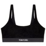 TOM FORD STRETCH VELVET BRALETTE BLACK