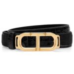 TOM FORD SHINY STAMPED CROCODILE LEATHER BELT