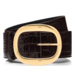 TOM FORD SHINY STAMPED CROCODILE LEATHER URSULA BELT ESPRESSO