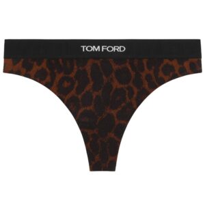 TOM FORD REFLECTED LEOPARD PRINTED MODAL SIGNATURE THONG