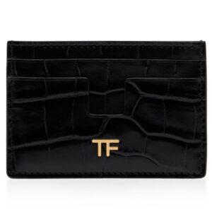 TOM FORD GRAIN LEATHER CLASSIC TF CARD HOLDER BLACK