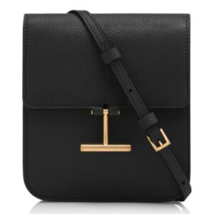 TOM FORD GRAIN LEATHER TARA MINI BAG ON STRAP BLACK