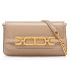 TOM FORD PALMELLATO EFFECT LEATHER MINI BAG LIGHT BEIGE