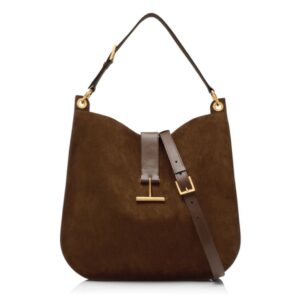 TOM FORD SUEDE LEATHER AND SMOOTH LEATHER TARA LARGE CROSSBODY