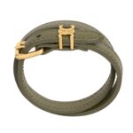 LES CUIRS CELINE DOUBLE BRACELET IN CALFSKIN AND BRASS WITH GOLD FINISH