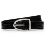 TOM FORD PRINTED ALLIGATOR ANGLED BUCKLE BELT