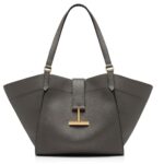 TOM FORD GRAIN LEATHER TARA MEDIUM TOTE GRAPHITE