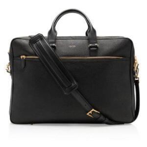 TOM FORD GRAIN LEATHER DOUBLE ZIP BRIEFCASE