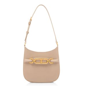 TOM FORD PALMELLATO EFFECT LEATHER MINI BAG LIGHT BEIGE