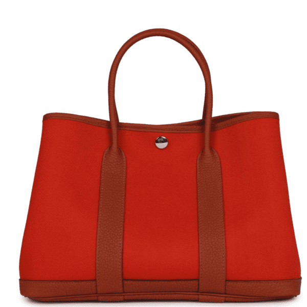 HERMÈS GARDEN PARTY 30 TERRE BATTUE AND CUIVRE TOILE CANVAS AND NEGONDA PALLADIUM HARDWARE