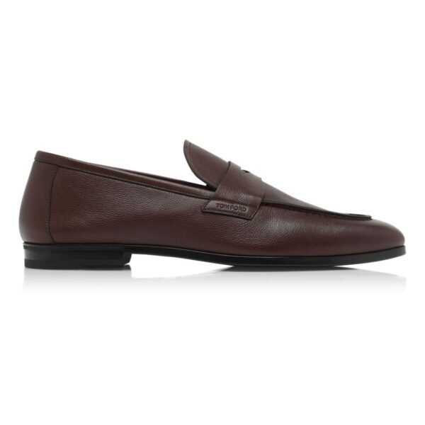 TOM FORD SUPPLE GRAIN SEAN TWISTED BAND LOAFER SEAL BROWN