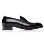 TOM FORD BURNISHED LEATHER ELKAN TWISTED BAND LOAFER