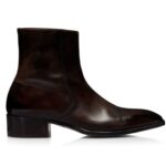 TOM FORD BURNISHED LEATHER HAINAUT ZIP BOOT