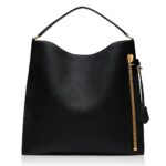 TOM FORD GRAIN LEATHER ALIX LARGE HOBO BLACK