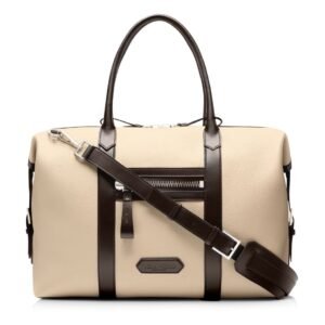 TOM FORD GRAIN LEATHER LEATHER BUCKLEY HOLDALL BROWN