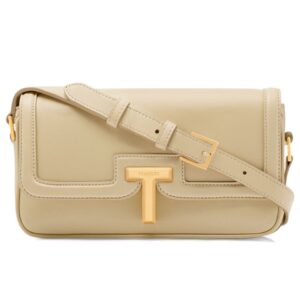 TOM FORD SMOOTH LEATHER WALLIS EAST WEST SHOULDER BAG CAPPUCCINO