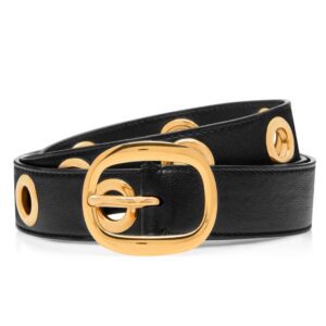 TOM FORD OVOID BELT WITH EYELETS BLACK