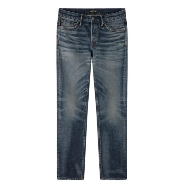 TOM FORD BLUE STRETCH SLIM FIT DENIM