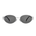CELINE TRIOMPHE METAL 01 SUNGLASSES IN METAL SILVER-SMOKE