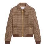 CELINE CHELSEA BLOUSON JACKET IN CHECK WOOL