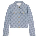CELINE TRUCKER JACKET IN MONOGRAM CHAMBRAY COTTON