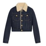 CELINE TRUCKER SHERPA JACKET IN RAW WASH DENIM