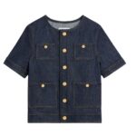 CELINE CROPPED JACKET IN RAW WASH DENIM