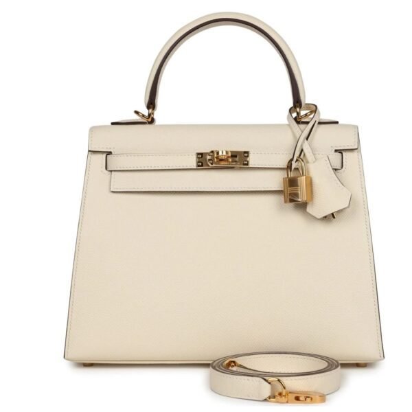 HERMÈS KELLY SELLIER 25 NATA EPSOM GOLD HARDWARE