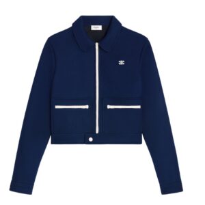 CELINE TRIOMPHE ZIP UP JACKET IN TEXTURED JERSEY