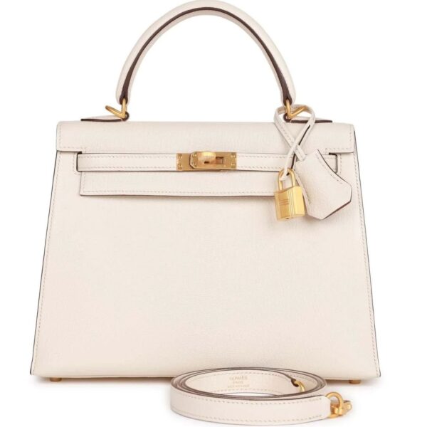 HERMÈS KELLY SELLIER 28 NATA EPSOM GOLD HARDWARE