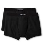 TOM FORD COTTON BOXER BRIEFS TWO PACK BLACK