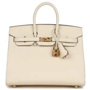HERMÈS BIRKIN SELLIER 25 NATA EPSOM GOLD HARDWARE