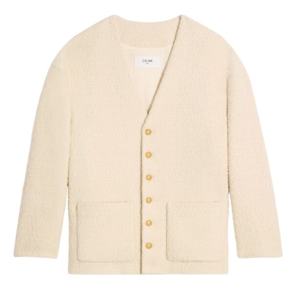 CELINE OVERSIZED JACKET IN CASHMERE NATTÉ BLACK - Image 2