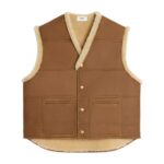 CELINE OVERSIZED SLEEVELESS JACKET IN CURLY LAMBSKIN