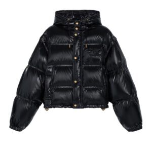 CELINE CROPPED TRIOMPHE DOWN JACKET IN LIGHTWEIGHT NYLON