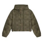 CELINE CROPPED TRIOMPHE DOWN JACKET IN LIGHTWEIGHT NYLON