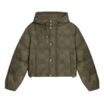 CELINE CROPPED TRIOMPHE DOWN JACKET IN LIGHTWEIGHT NYLON