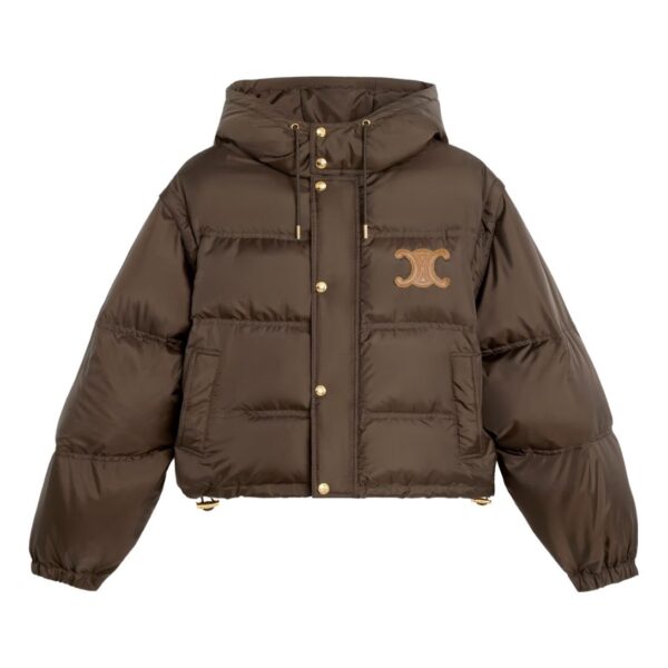 CELINE TRIOMPHE CROPPED DOWN JACKET IN LIGHTWEIGHT NYLON