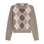 CELINE CARDIGAN IN ARGYLE ALPACA WOOL