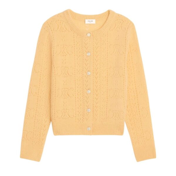 CELINE CARDIGAN IN SHETLAND POINTELLE
