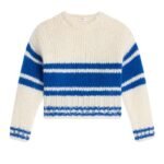 CELINE STRIPED CREW NECK SWEATER IN CHUNKY MOHAIR AND WOOL