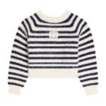 CELINE CREW NECK MARINIÈRE SWEATER IN MOHAIR AND SILK