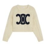 CELINE TRIOMPHE CREW NECK SWEATER IN ARAN WOOL