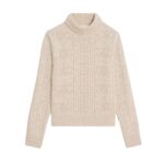 CELINE TURTLENECK SWEATER IN SHETLAND POINTELLE