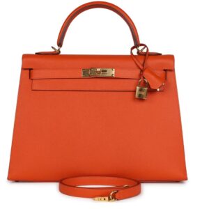 PRE-OWNED HERMÈS KELLY SELLIER 32 FEU EPSOM GOLD HARDWARE